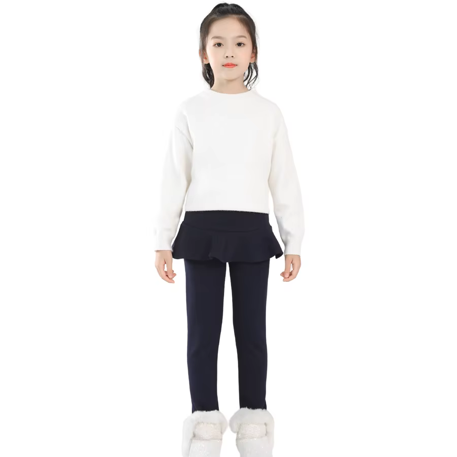 SheeCute Leggings de terciopelo con falda para niña - imagen 3