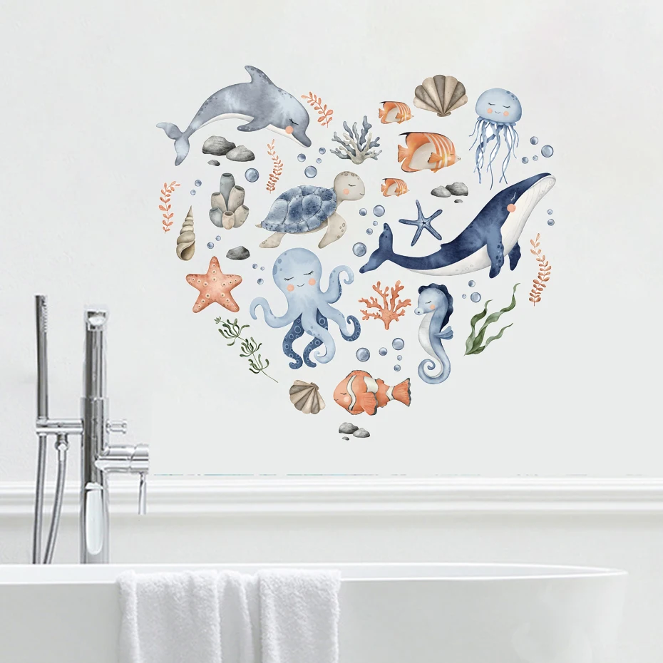Pegatinas de pared de animales marinos para habitaciones infantiles - imagen 5