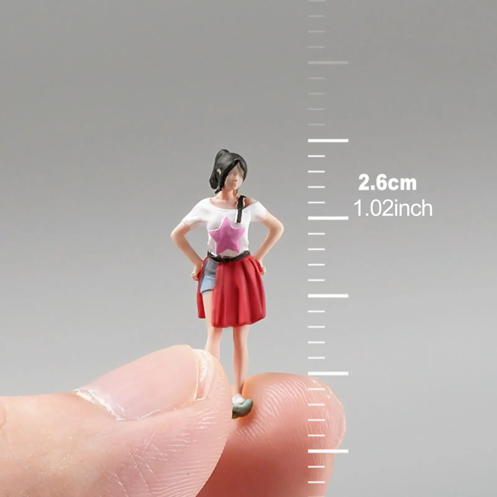 Figura de niña en miniatura de resina pintada a mano para dioramas - imagen 5
