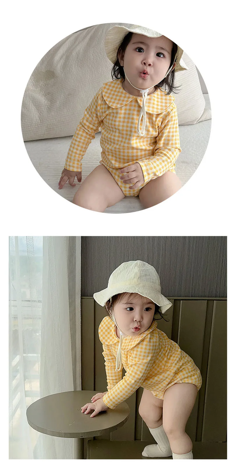Vestido infantil con patrón de cuadros