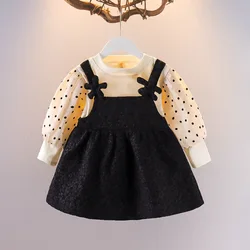 Vestido niña primavera manga larga algodón con flores – Estilo coreano