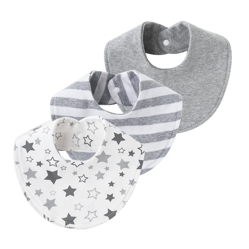 Baberos de algodón para bebés absorbentes con estampado infantil - imagen 3