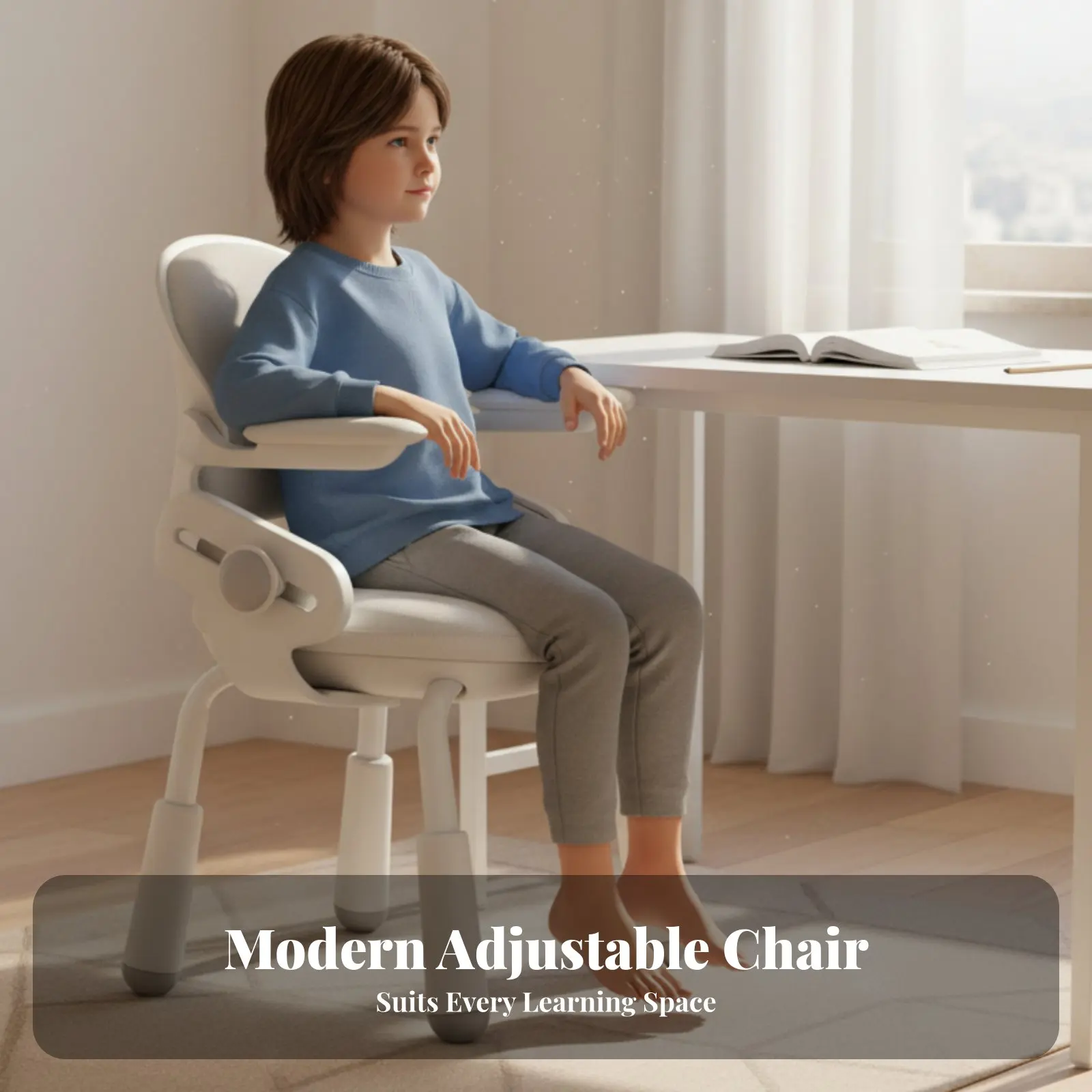 Silla de estudio infantil con soporte postural ergonómico ajustable - imagen 2