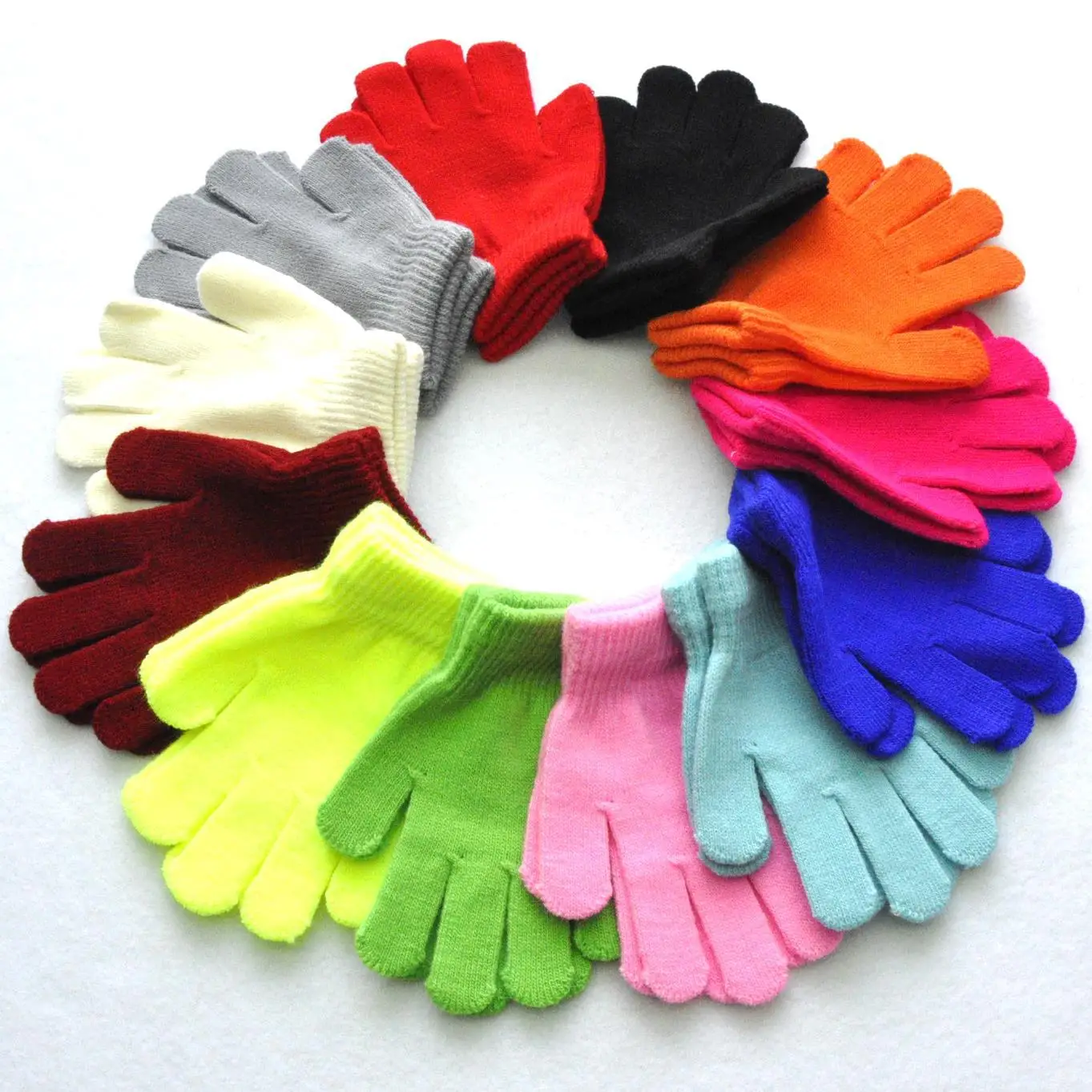 Guantes de punto para niños: peludos, color sólido, para otoño - imagen 5