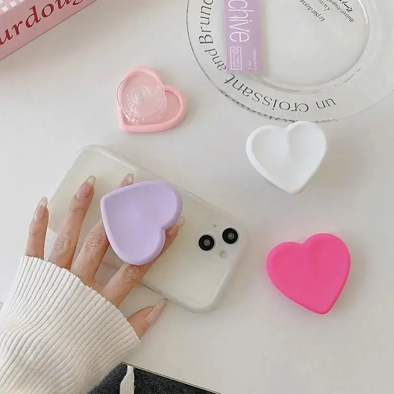 Soporte de teléfono en silicona con agarre corazón para móvil - imagen 5