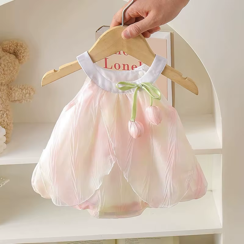 MILANCEL Body verano para bebé con estampado tulipanes coloridos