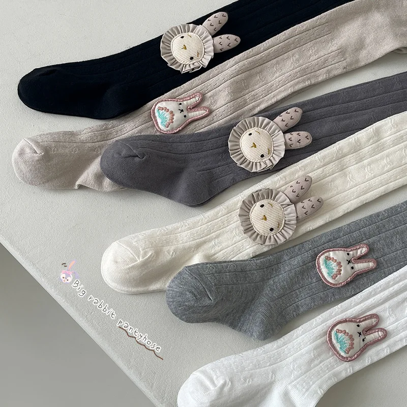 Mallas de bebé de algodón con estampado de conejito sin costuras