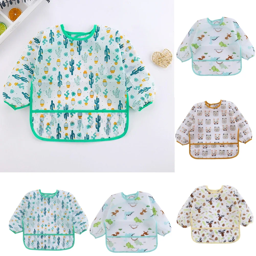 Babero impermeable de manga larga para niños