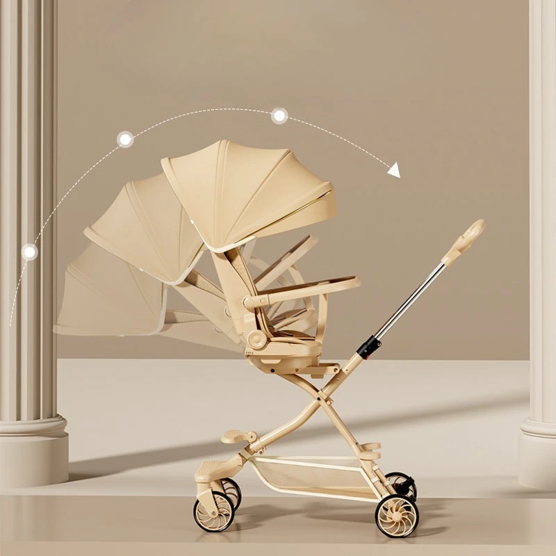 Cochecito ligero plegable con sillita giratoria 360° para bebé - imagen 2