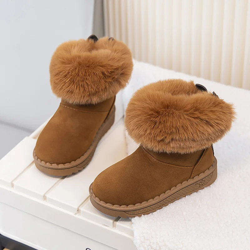 Botas de nieve infantiles con orejas de conejo