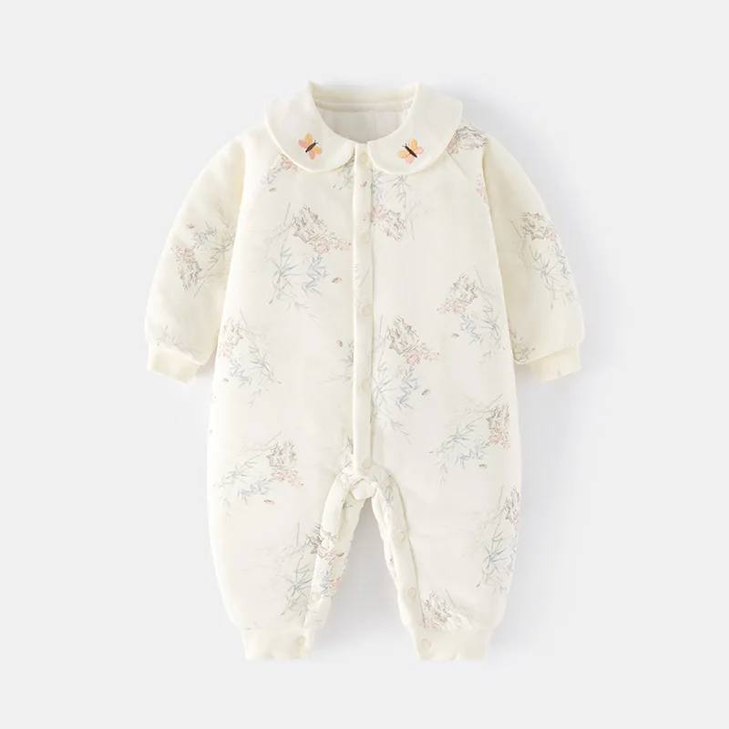 Pelele de algodón cálido para recién nacidas - Ropa de invierno