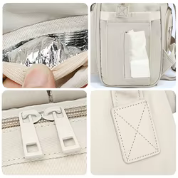 Bolsa de pañales para bebés impermeable gris maternidad viajes