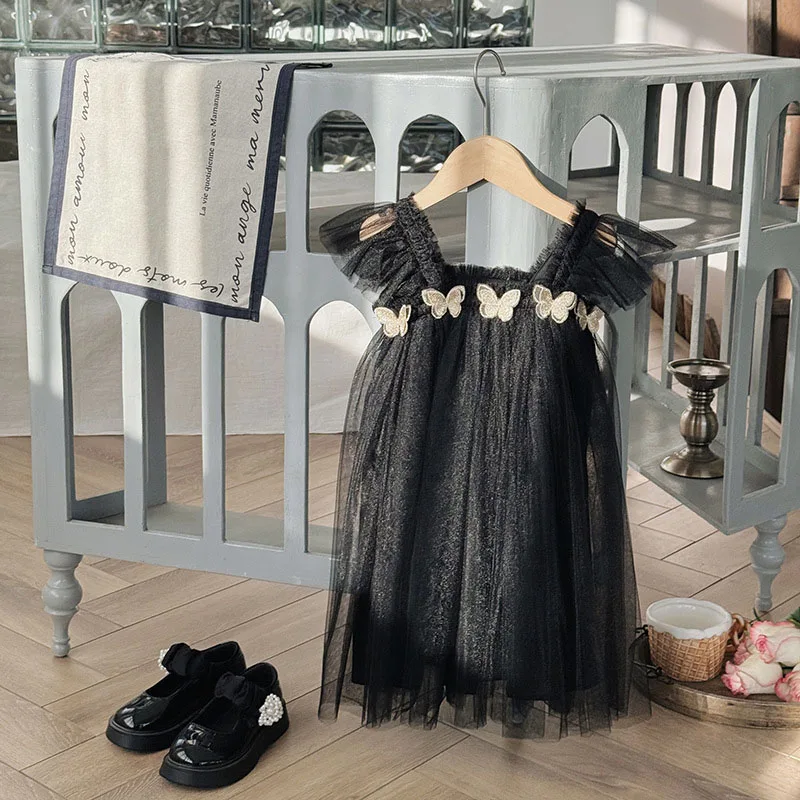 MILANCEL Vestido de malla veraniego para niña – Mariposa 3D tutú - imagen 5