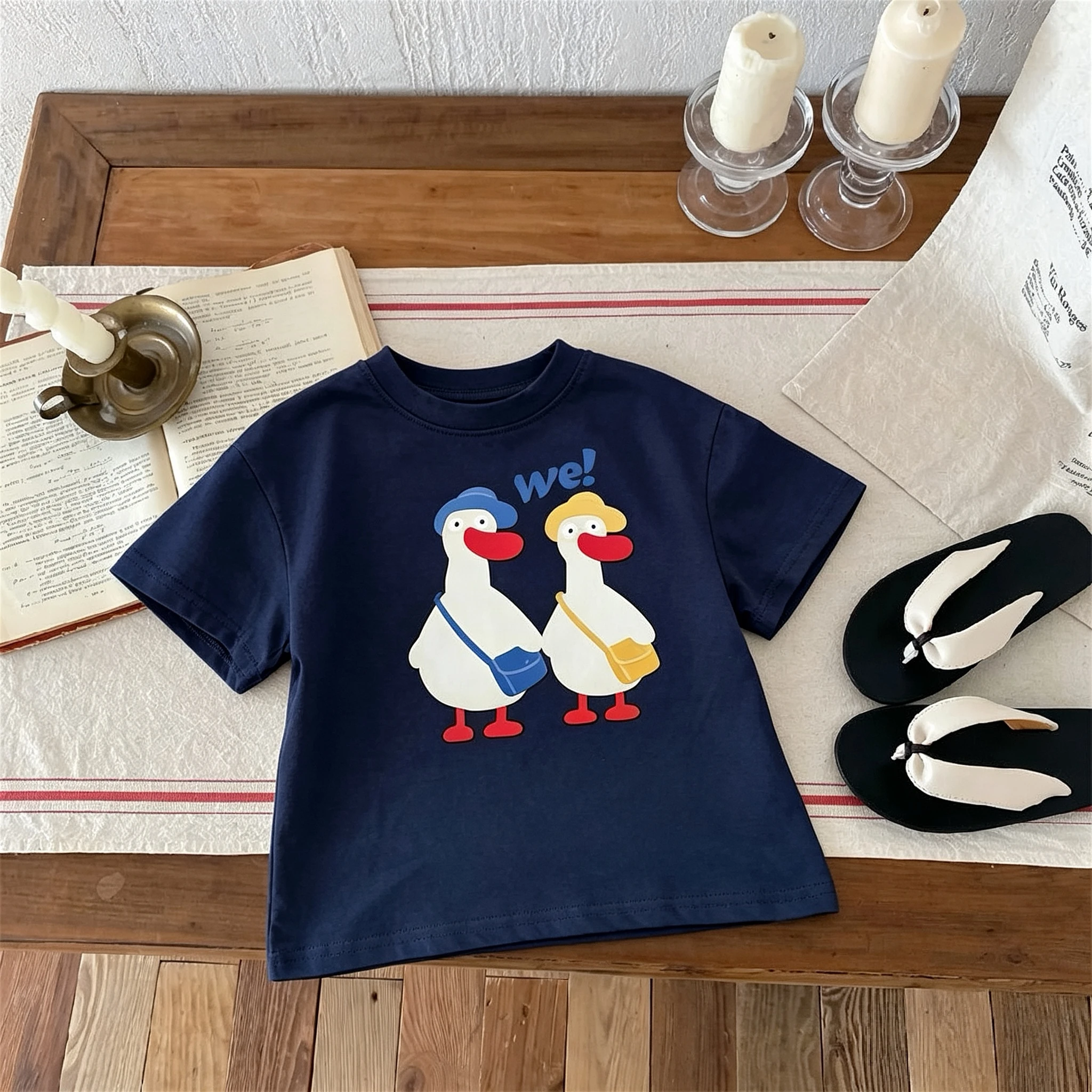 Camiseta niño cuello redondo holgada de verano estilo coreano - imagen 5