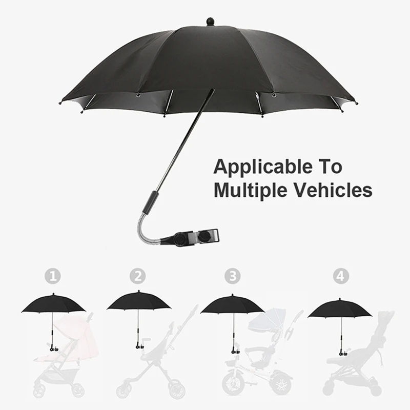 Sombrilla para cochecito protección solar y UV con soporte flexible - imagen 2