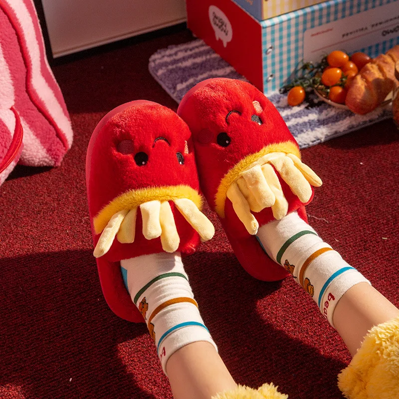 Zapatillas de casa felpa antideslizante unisex con dibujos animados - imagen 3