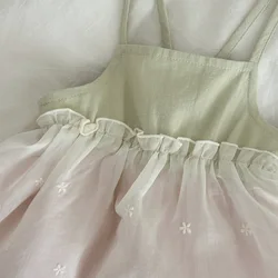Milancel vestido de verano para bebé con flores bordadas y tirantes
