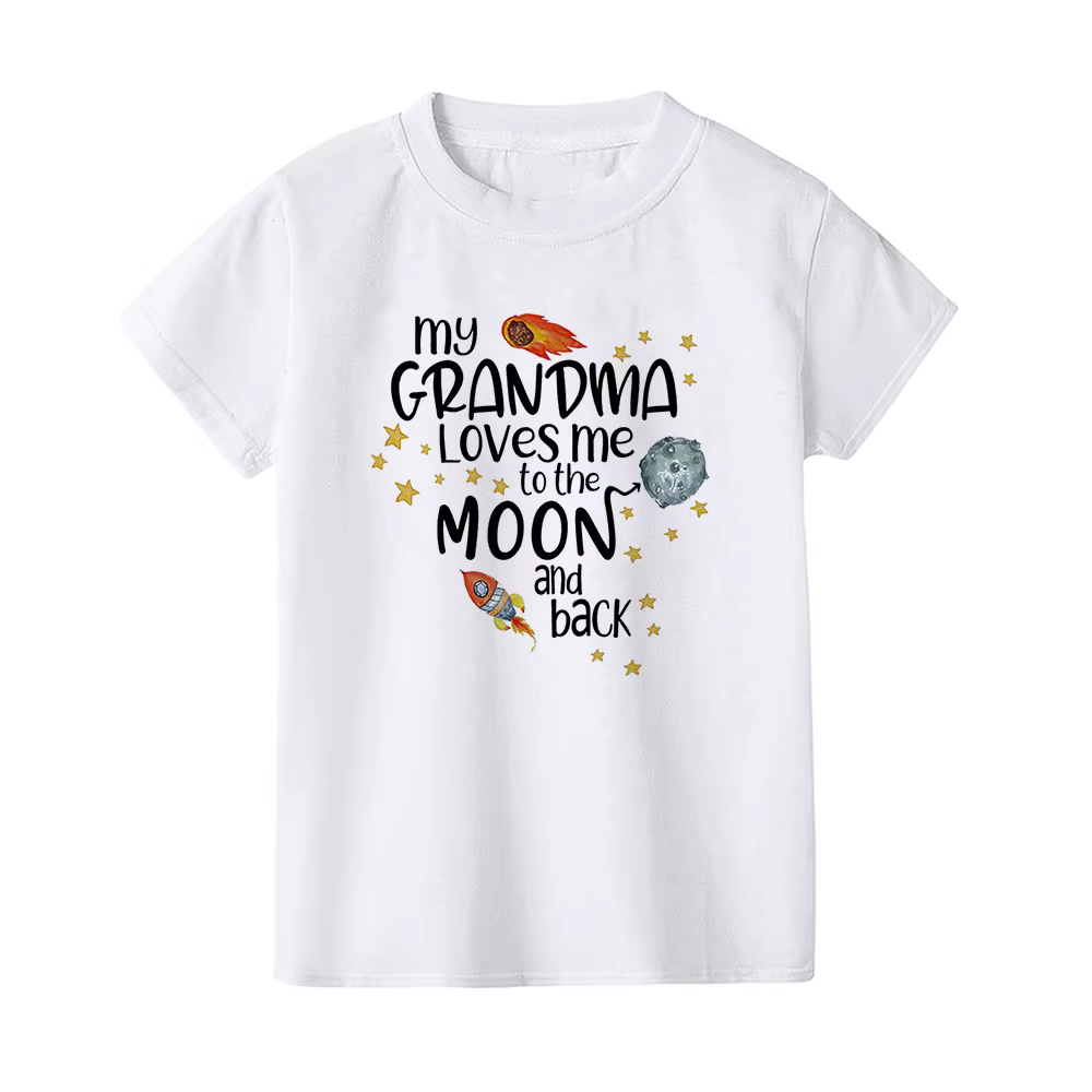 Camiseta niño manga corta con print "Mi abuela me ama hasta la luna" - imagen 2