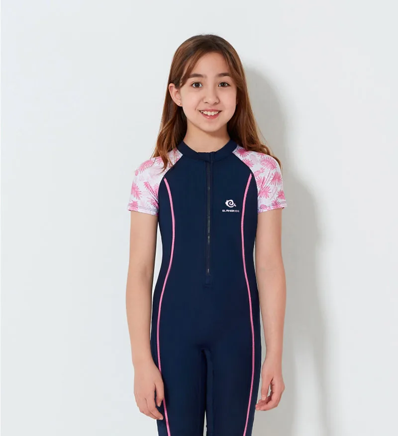 Traje de baño infantil: una pieza con cremallera y manga corta - imagen 4