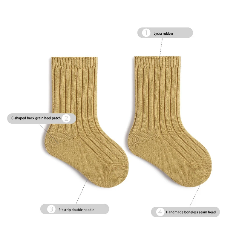 Calcetines de bebé en algodón para otoño-invierno, recién nacido - imagen 2