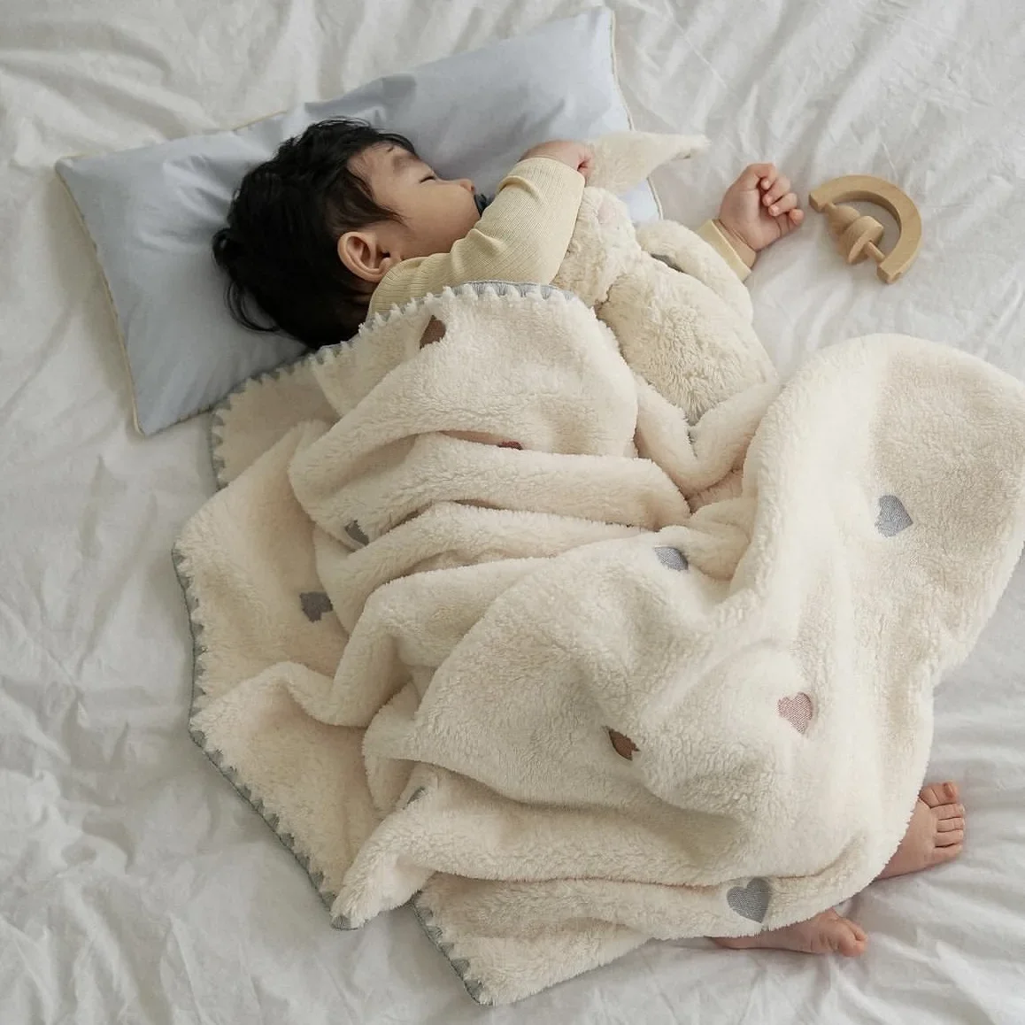 Manta de lana suave para bebé, diseño infantil y textura