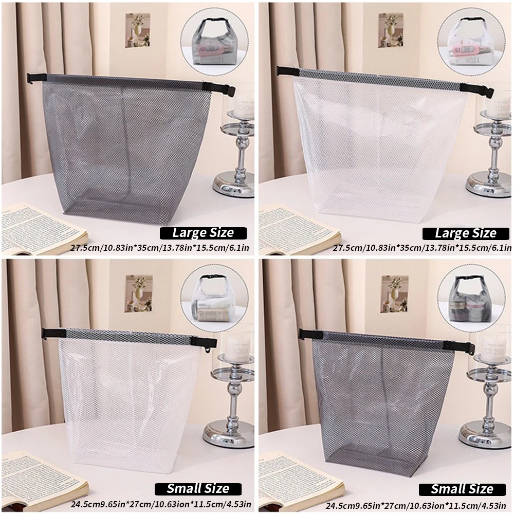 Bolsa impermeable de aseo con malla transparente y cordón rápido - imagen 5