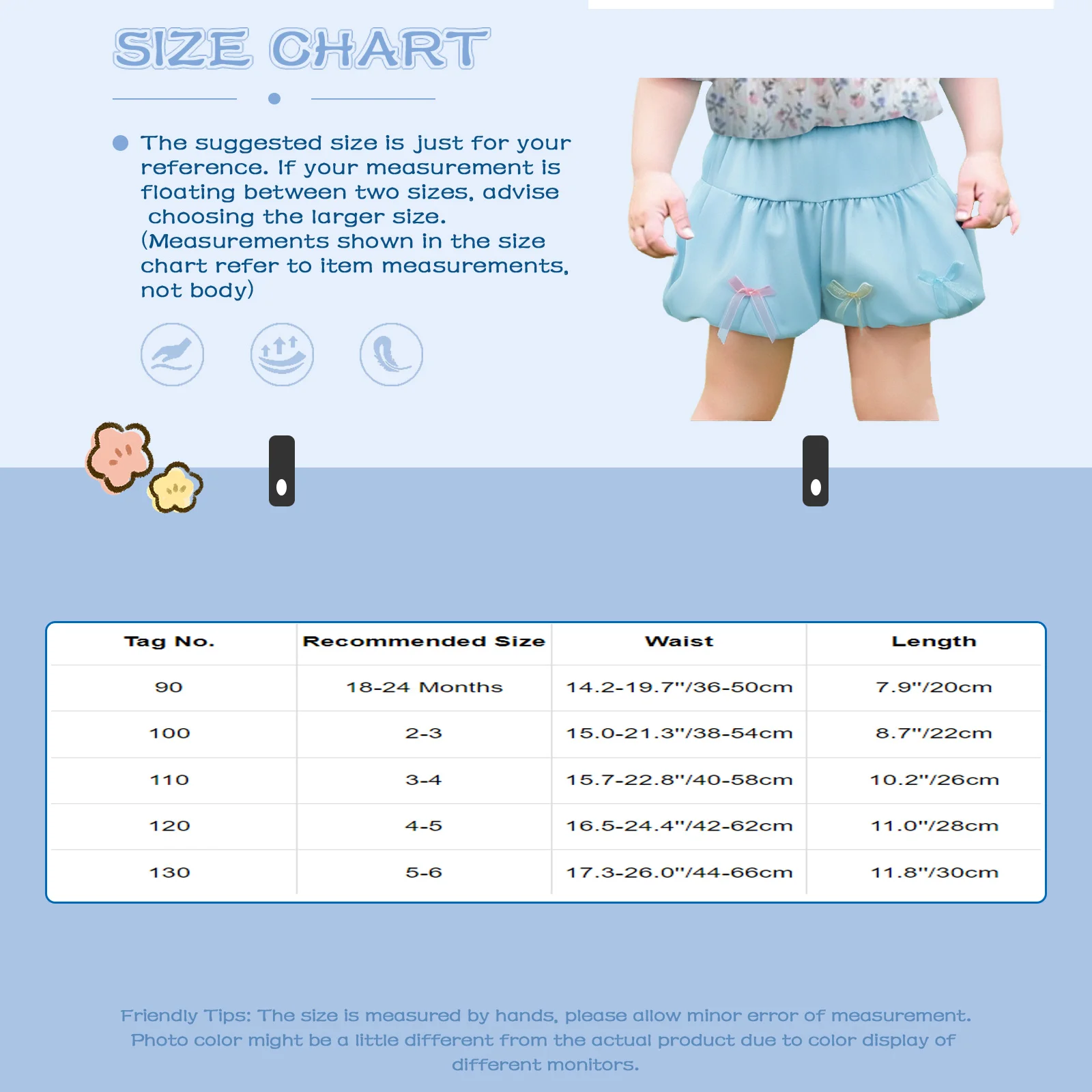Pantalones cortos bombachos con lazo y cintura elástica para bebé - imagen 4