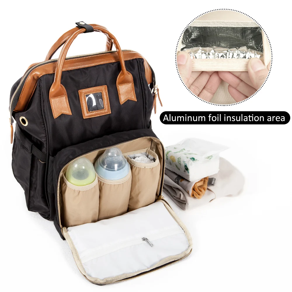 Mochila maternal impermeable para cochecito – Gran capacidad con bolsa húmeda - imagen 2