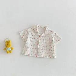 Camiseta verano infantil estampado completo de frutas