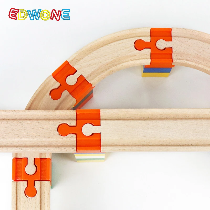 Conectores de vía de tren de madera y adaptadores de bloques - imagen 2