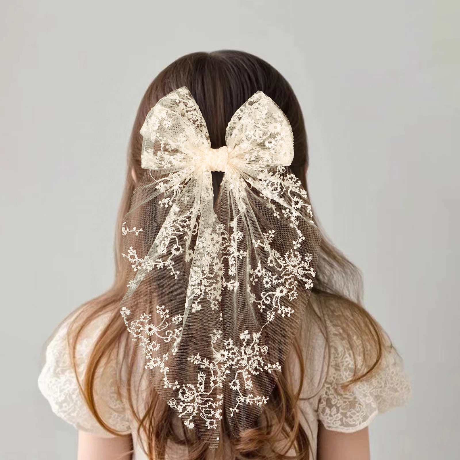 Pinza de pelo lazo encaje horquilla pato - accesorios para niñas - imagen 2