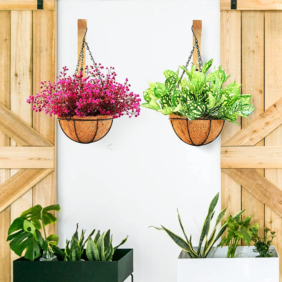 Colgador de madera para macetas - Decoración natural para balcón y jardín - imagen 4