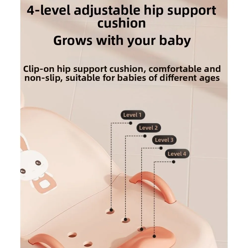 Silla de champú infantil ajustable con lavacabezas y asiento plegable