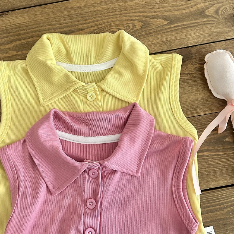 Conjunto de verano para niña: chaleco sin mangas y pantalones cortos - imagen 5