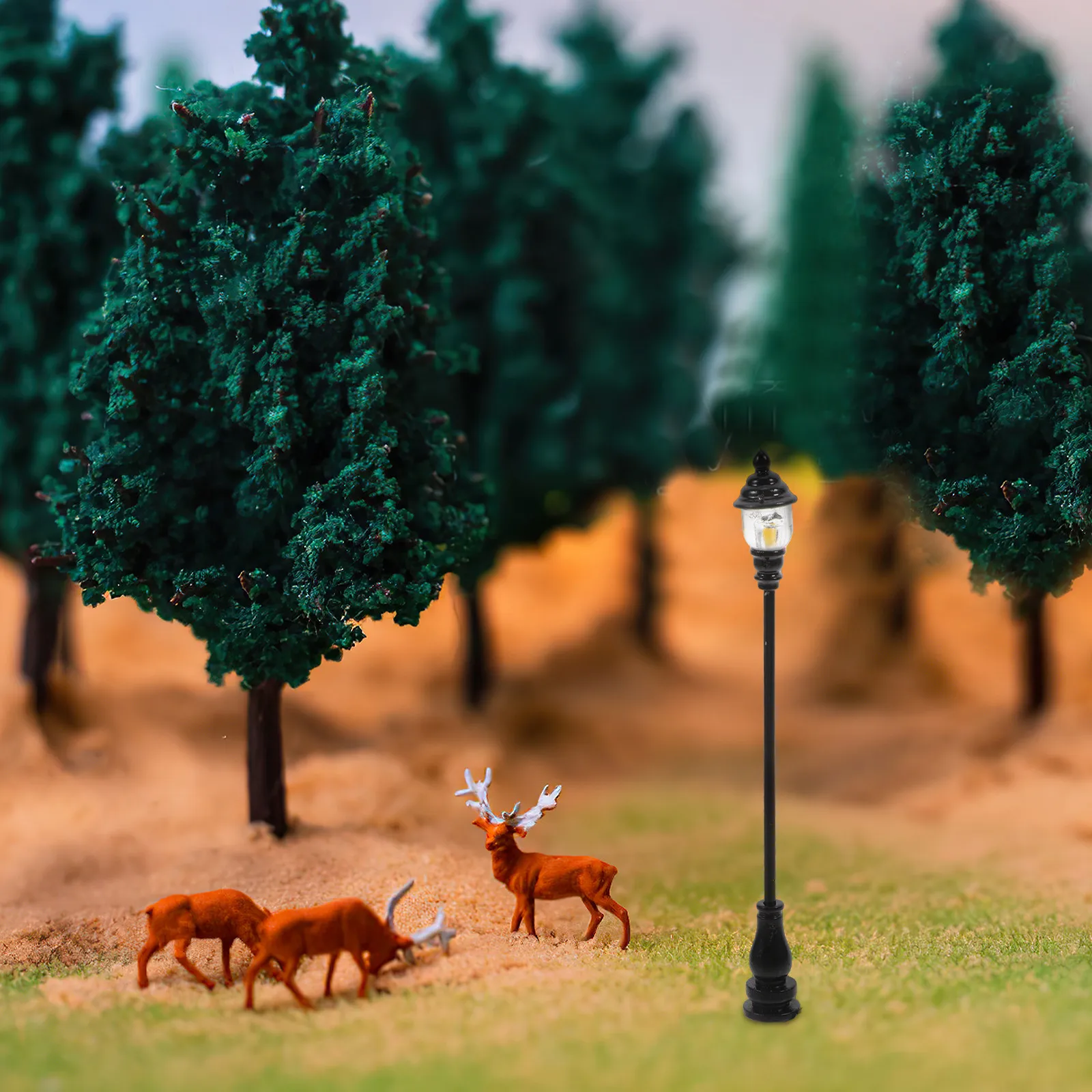 Lámparas de jardín en miniatura para casa de muñecas con farola urbana