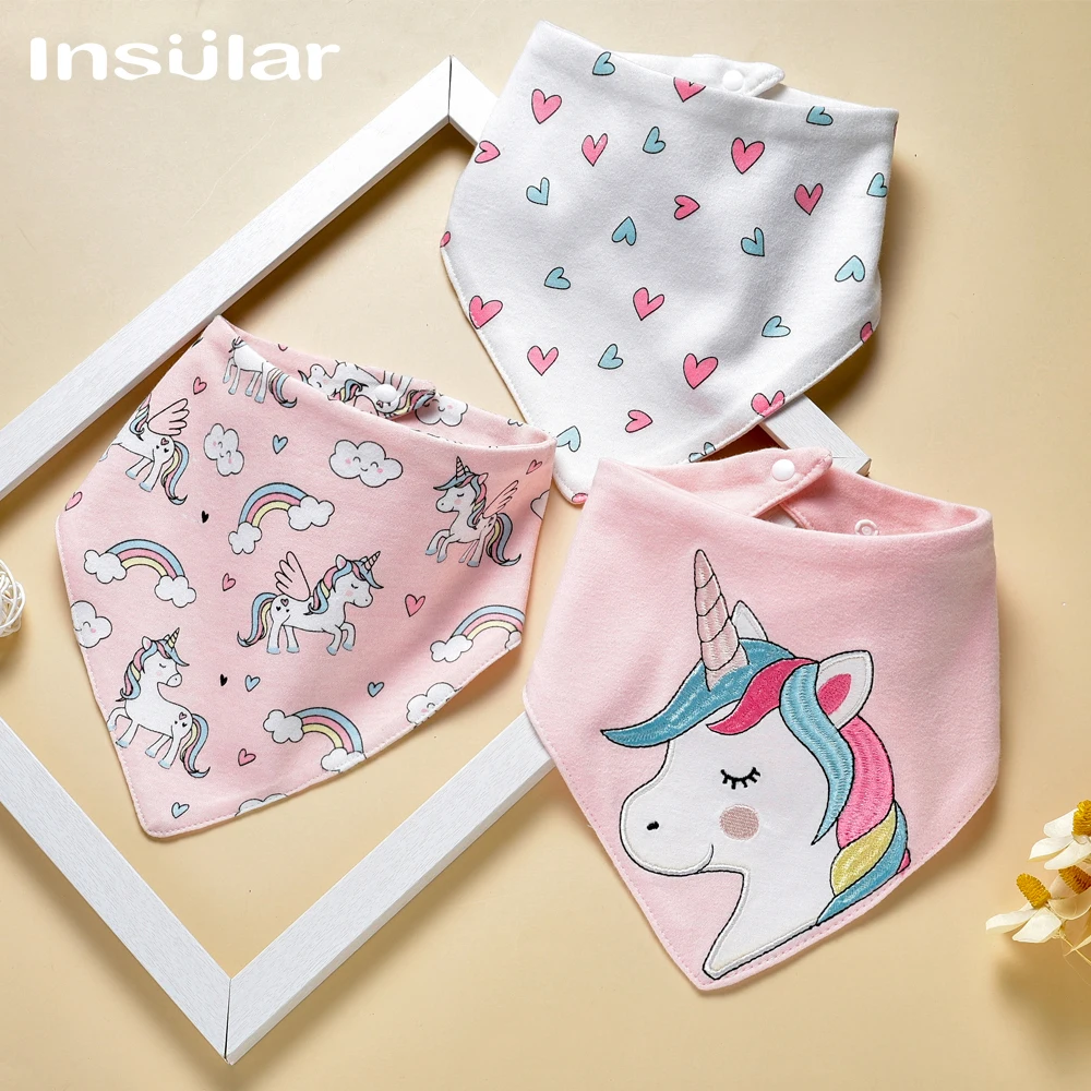 Baberos bandana de algodón para bebé con dibujos - imagen 3