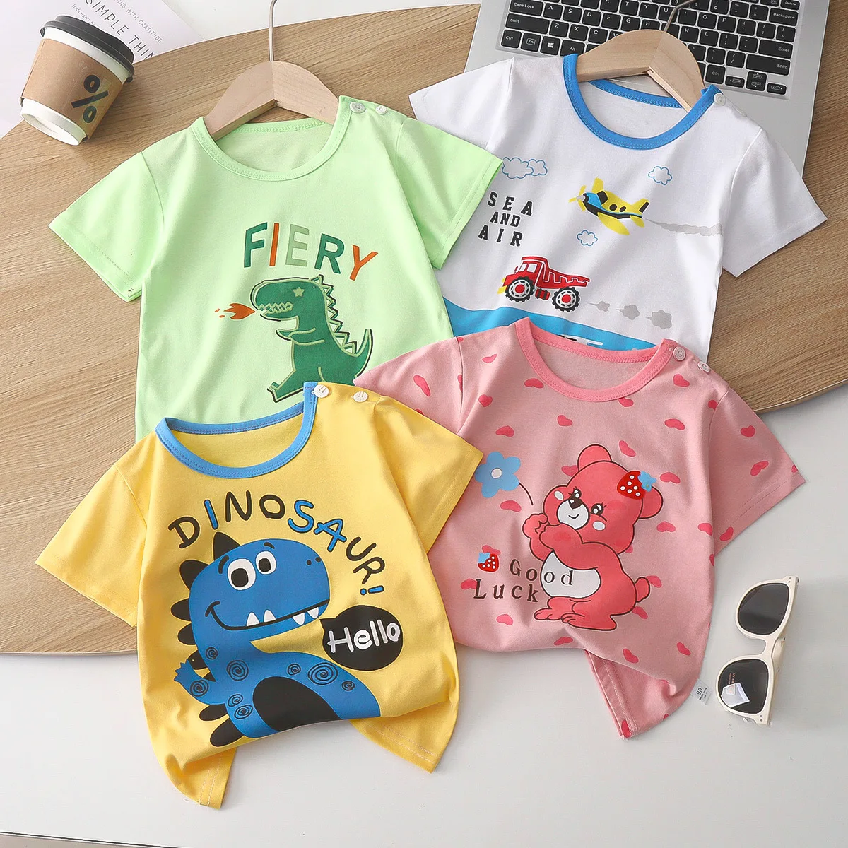 Camisetas de verano de algodón puro para niños 2-6 años - imagen 4