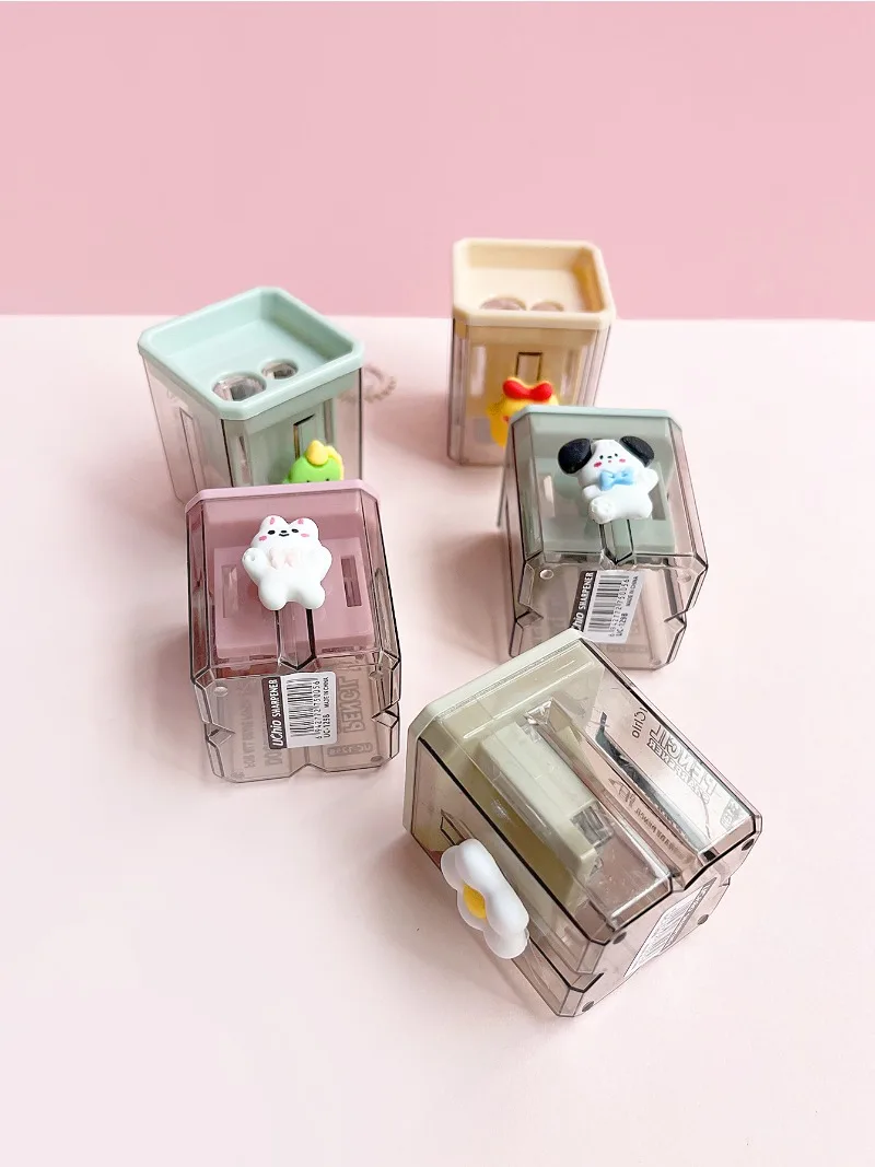 Sacapuntas con diseño de animal kawaii frente