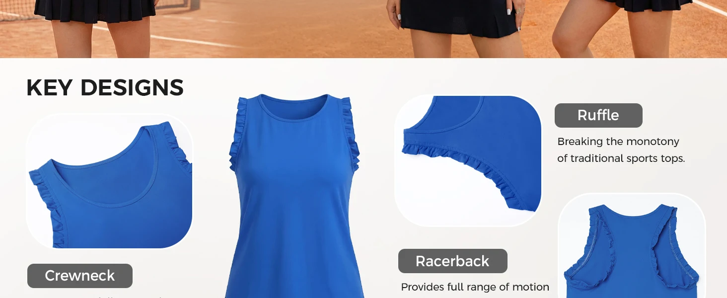 Detalle de volantes en camiseta sin mangas