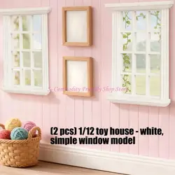 Ventana en miniatura de madera para casa de muñecas, fácil montaje