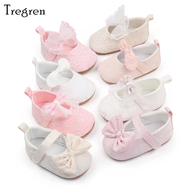 Mocasines Tregren para bebé con lazo y encaje floral - imagen 3