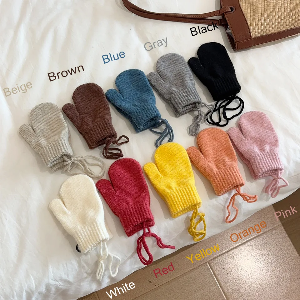 Guantes cálidos infantiles con diseño tipo coreano