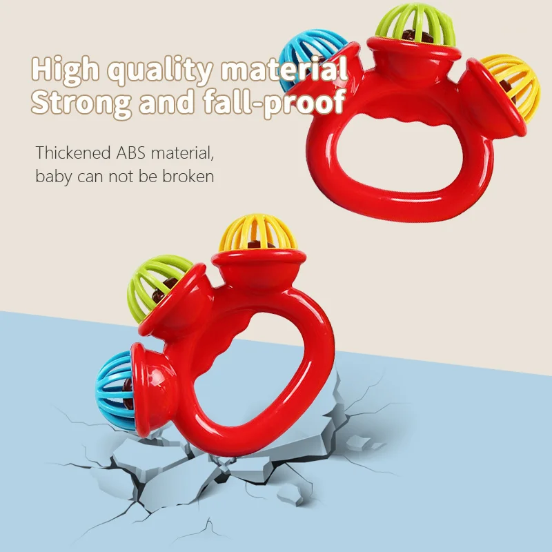Sonajero de mano para bebé con campana sensorial, juguete infantil - imagen 4
