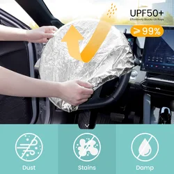 Protector solar para volante de coche, doble capa de aluminio flocado