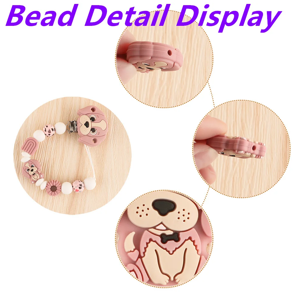 Cuentas de silicona con forma de perro para pulseras Infantiles – Manualidades seguras - imagen 3