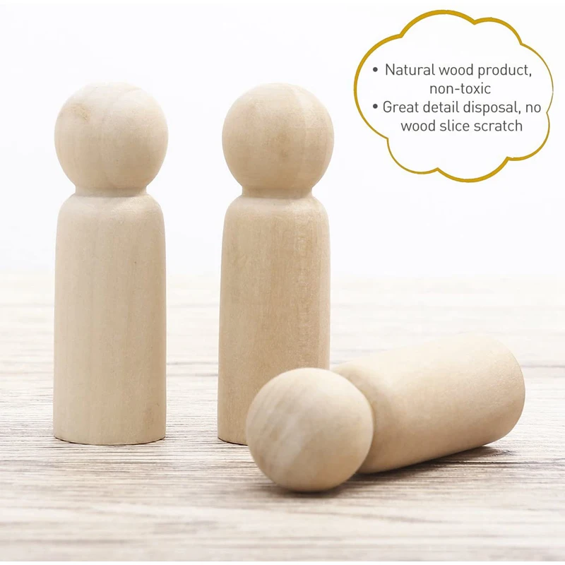Muñecos de madera para pintar: figuras de decoración para manualidades - imagen 4