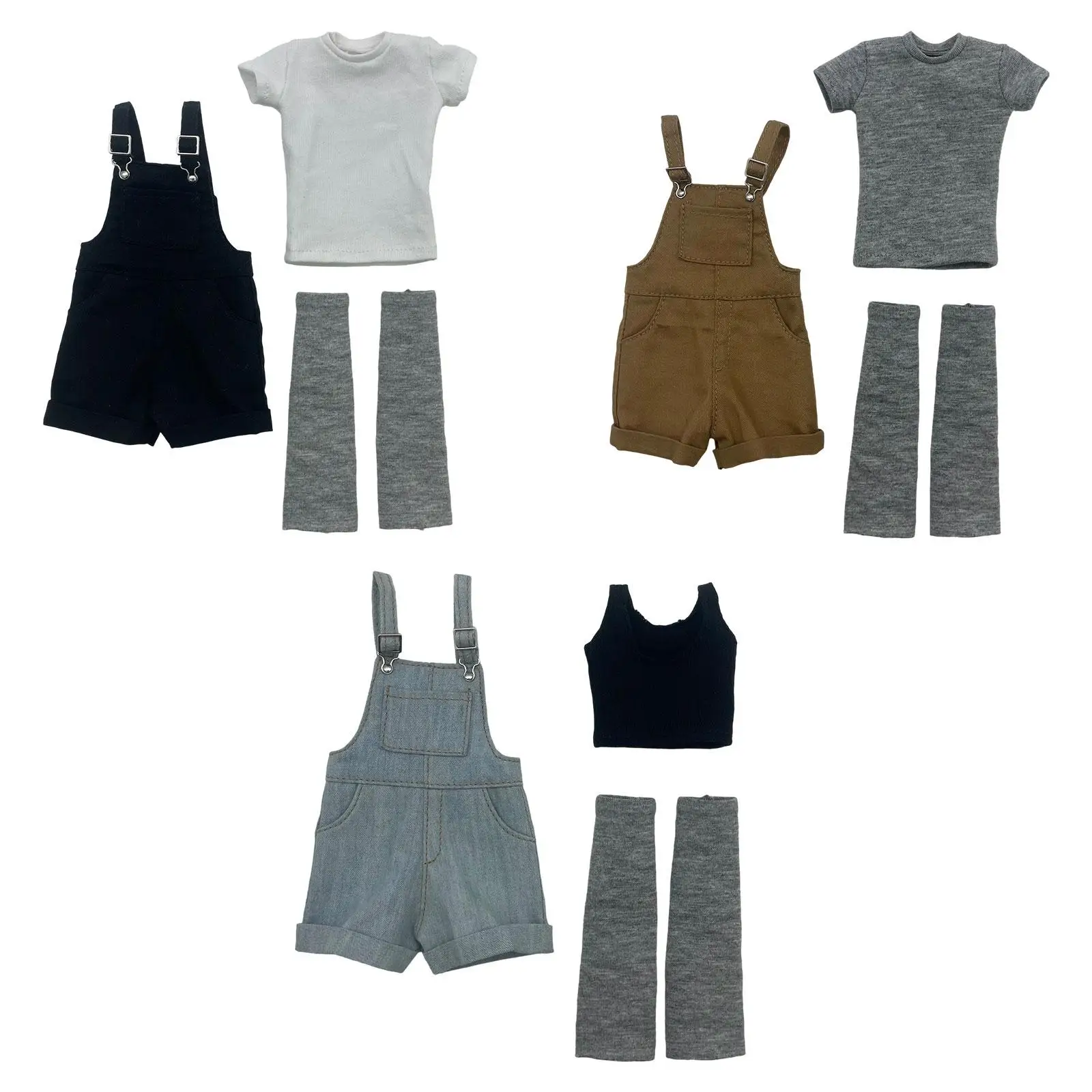 Conjunto de ropa para muñeco de acción con peto corto y calcetines - imagen 4