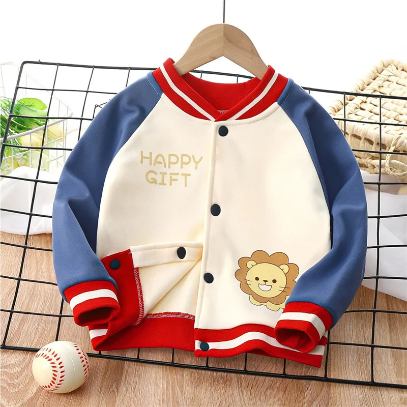 Chaqueta acolchada infantil de béisbol con dibujos para entretiempo