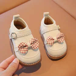 Zapatos de niña en cuero con lazo – planos estilo princesa dulce