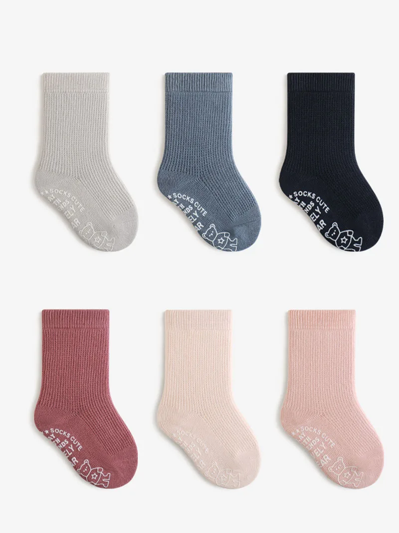 Calcetines bebé antideslizantes de algodón suave antibacterianos